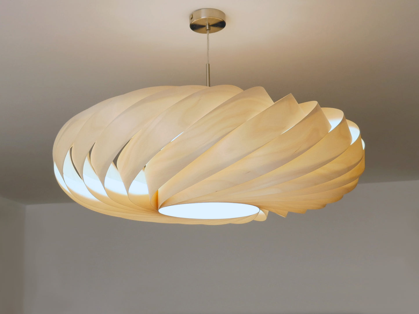 L06B, 80cm Handmade pendant lamp from birch veneer