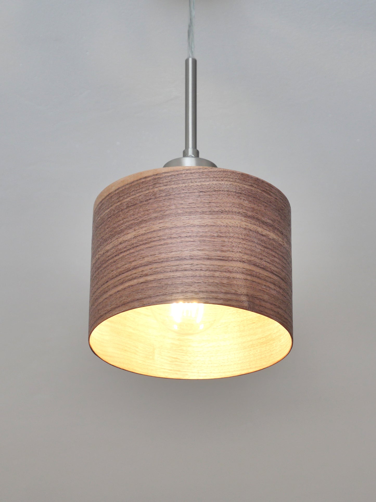 L24 O Handmade Walnut wood veneer pendant Lamp