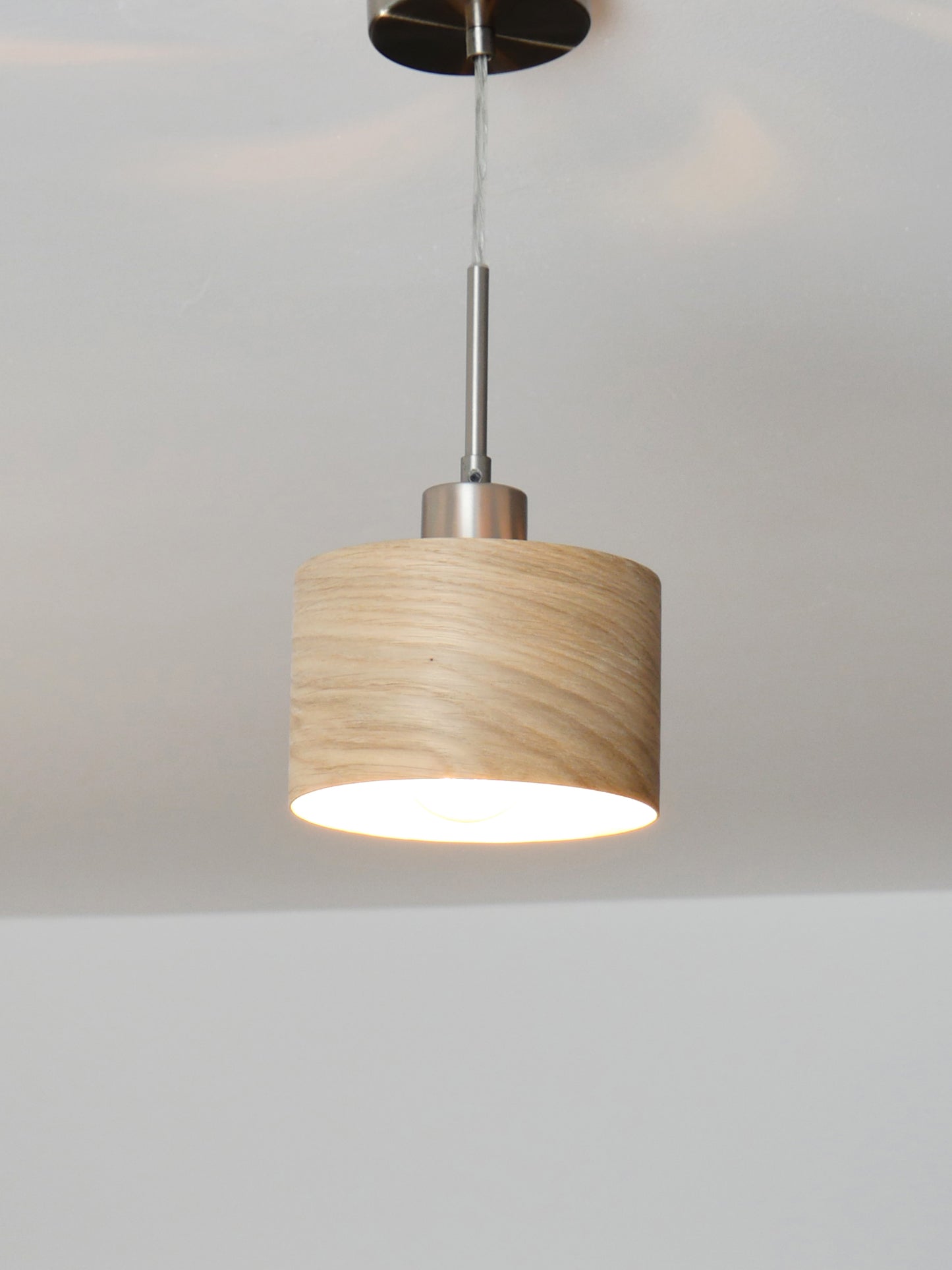 L24 D Handmade Oak wood veneer pendant Lamp