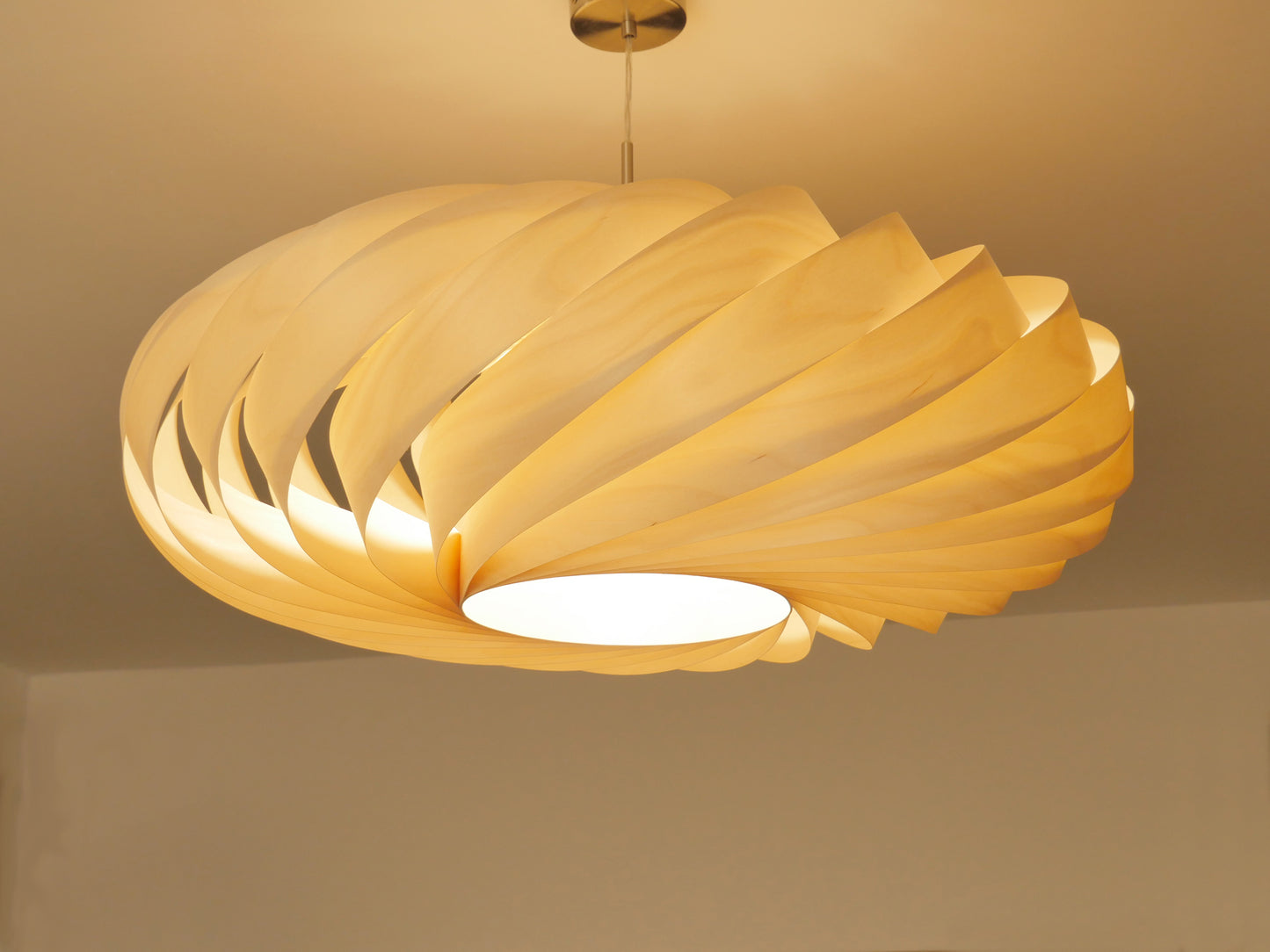 L06B, 80cm Handmade pendant lamp from birch veneer