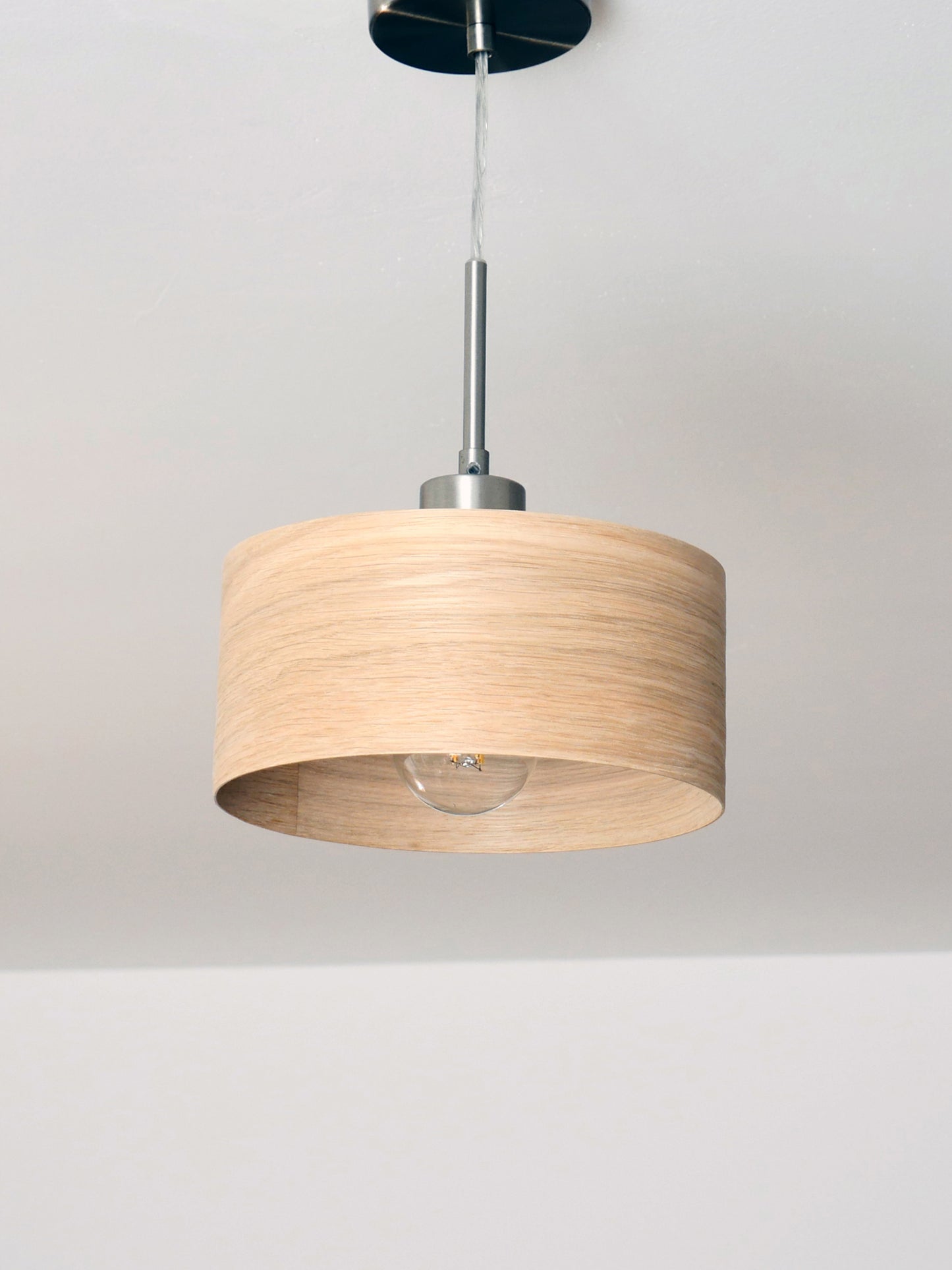 L24 D Handmade Oak wood veneer pendant Lamp