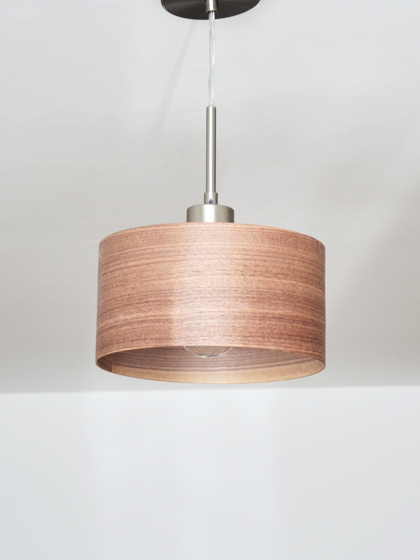 L24 O Handmade Walnut wood veneer pendant Lamp