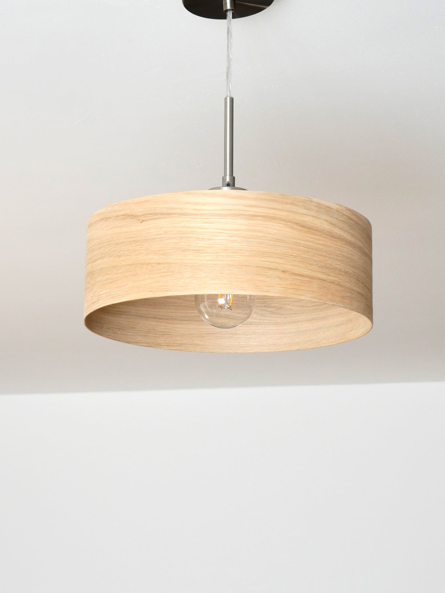 L24 D Handmade Oak wood veneer pendant Lamp