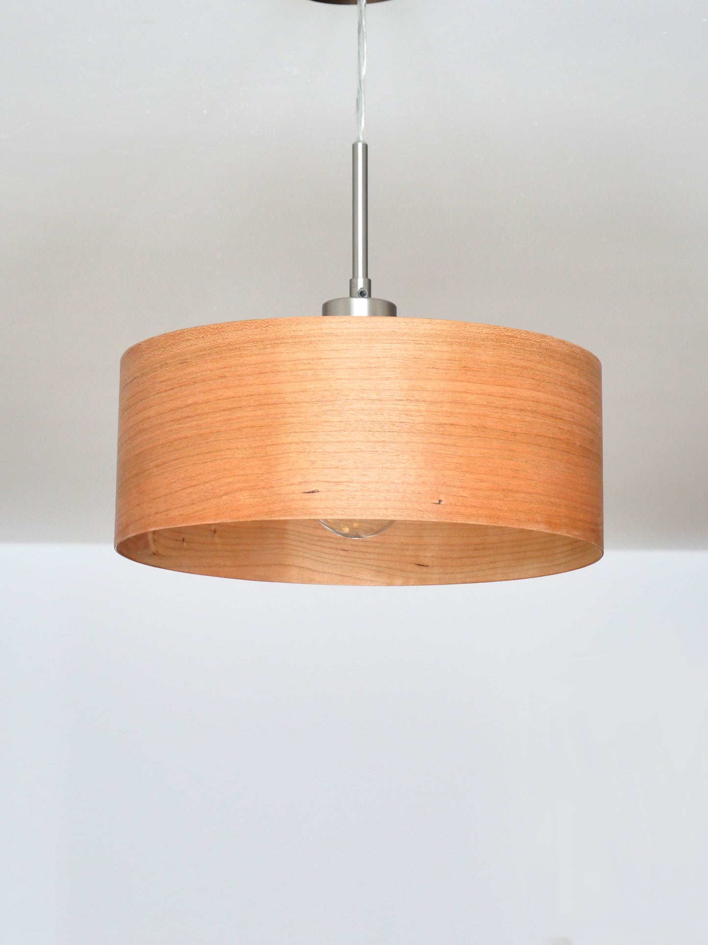 L24 C Handmade Cherry wood veneer pendant Lamp