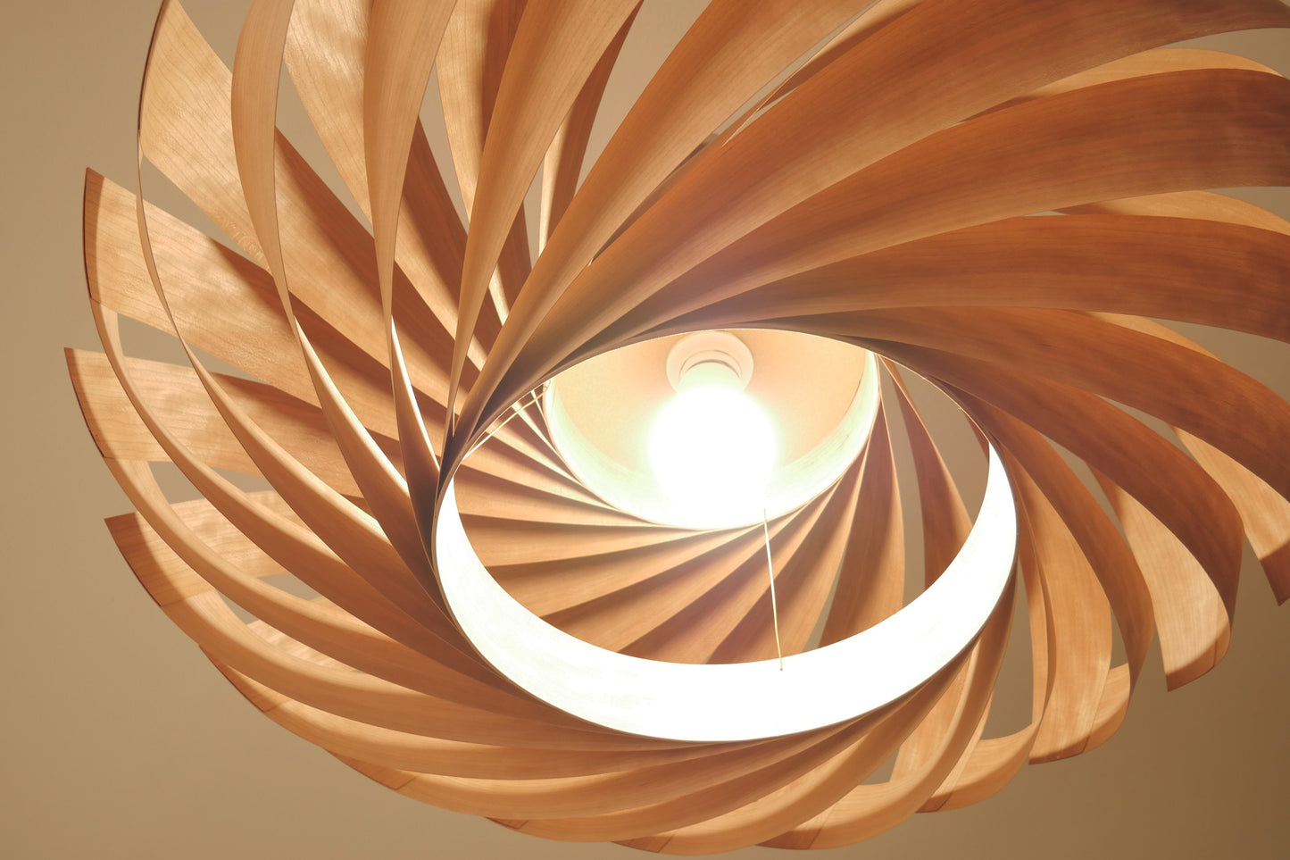 L22C, 70-80cm Handmade cherry wood pendant lamp