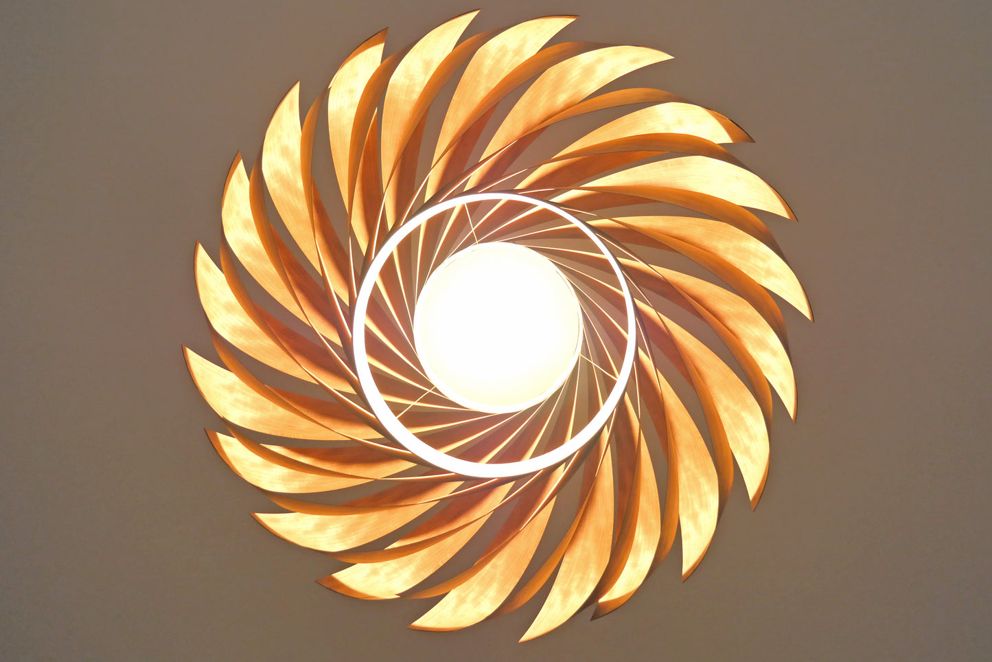 L22C, 70-80cm Handmade cherry wood pendant lamp