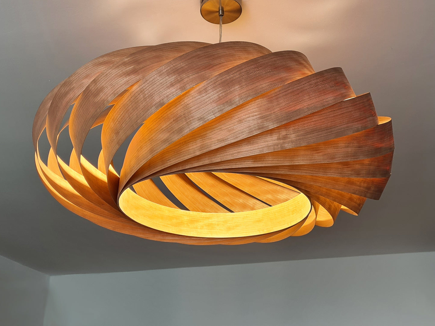 L06C, 80cm Handmade cherry veneer pendant lamp