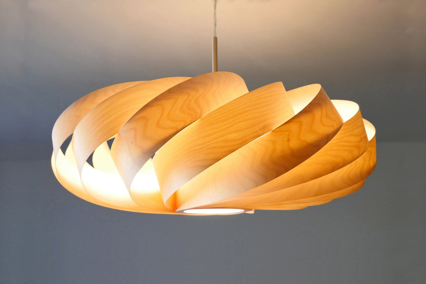 L06B, 60-70cm Handmade pendant lamp from birch veneer