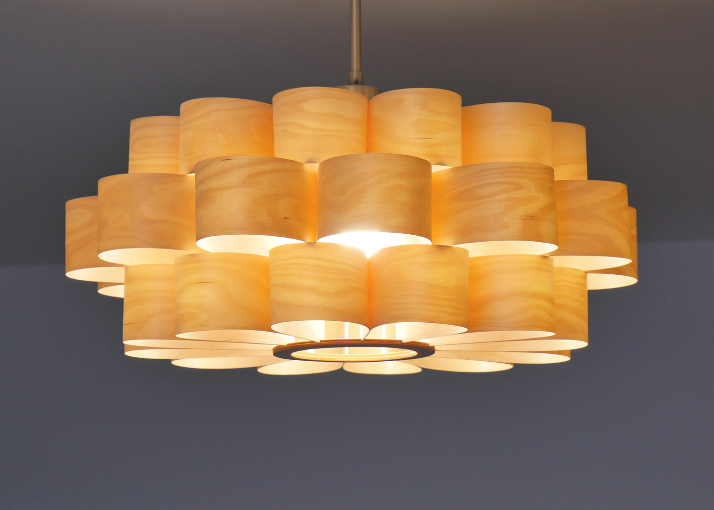L10B, 60-70cm Handmade pendant lamp from birch veneer