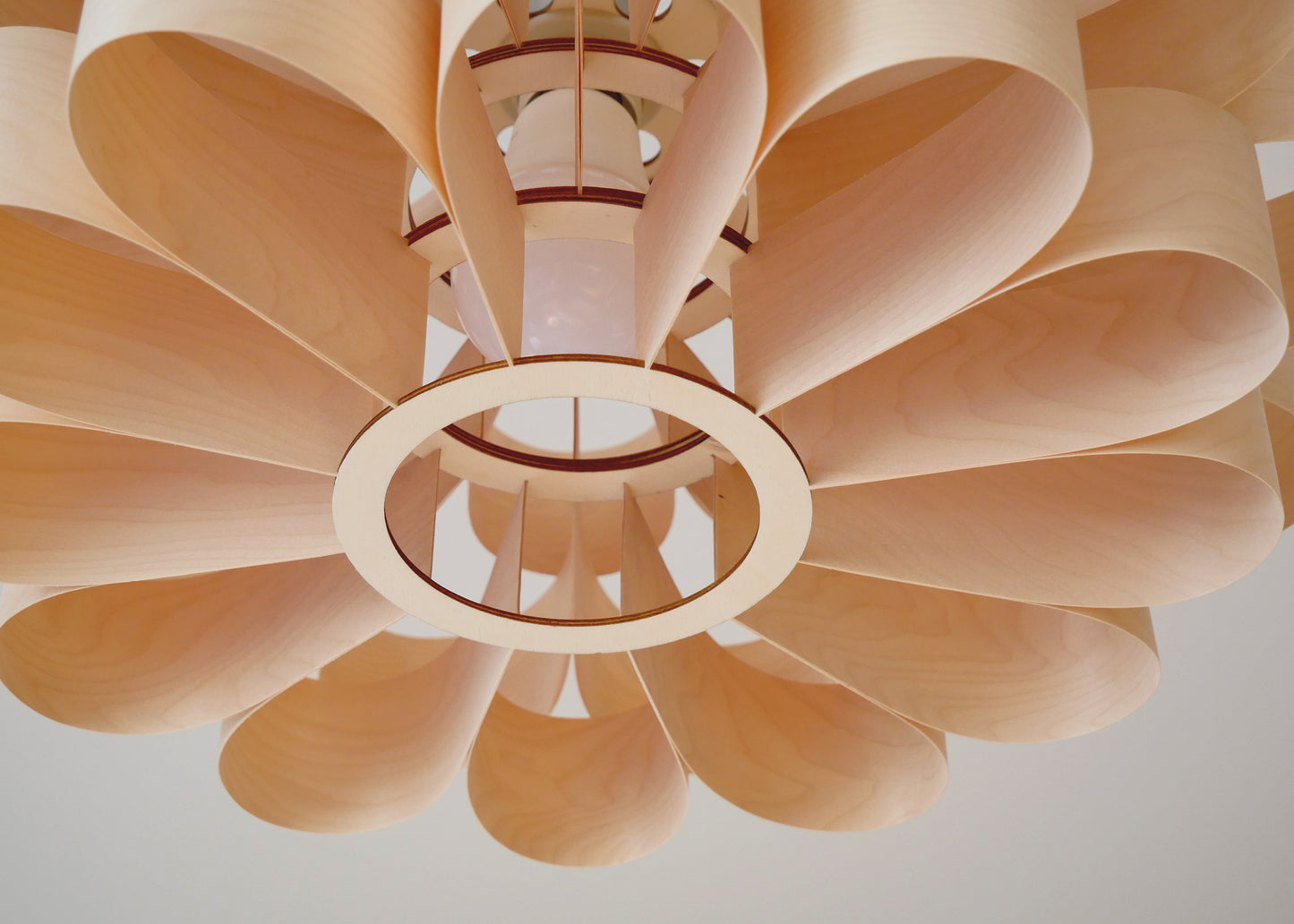 L10B, 60-70cm Handmade pendant lamp from birch veneer