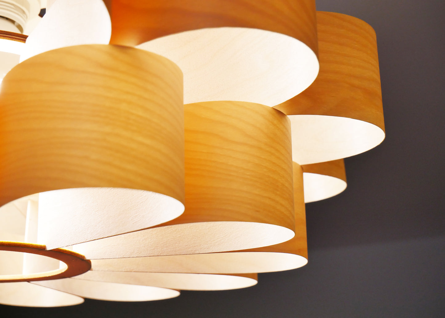 L10B, 60-70cm Handmade pendant lamp from birch veneer