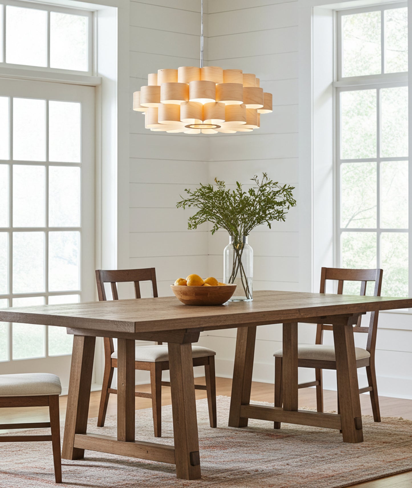 L10B, 60-70cm Handmade  birch wood pendant lamp