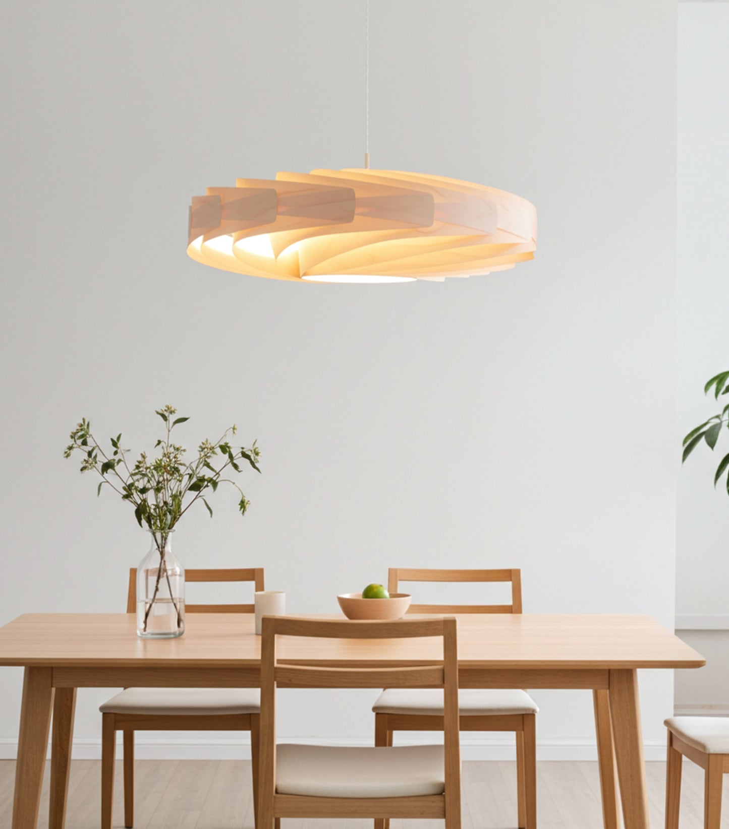 L21B, 60-80cm Handmade  birch wood pendant lamp