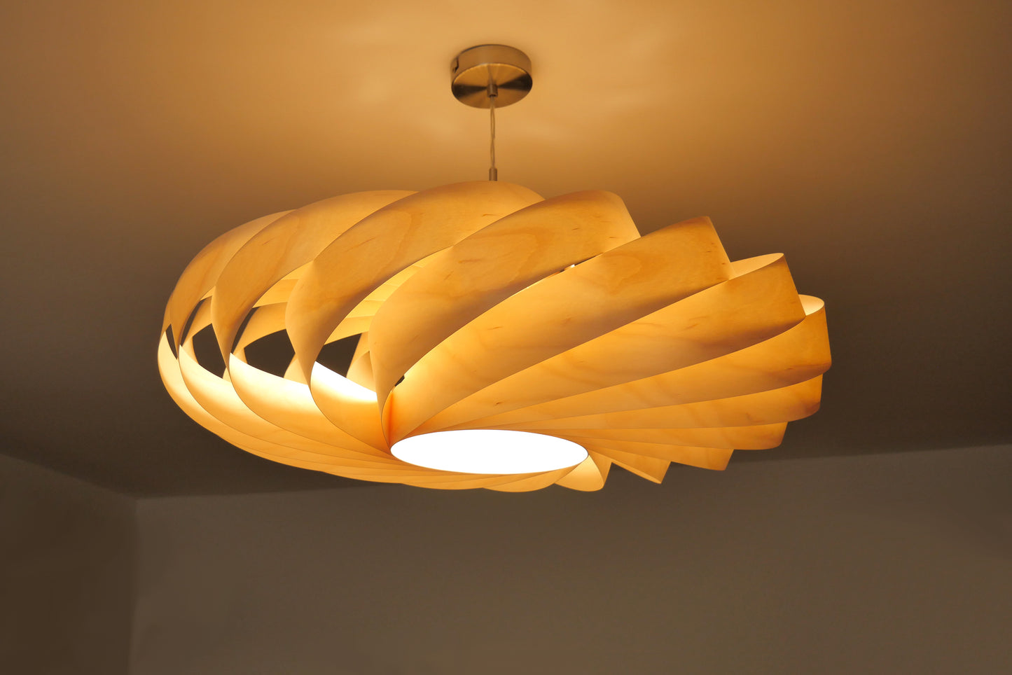 L06B, 60-70cm Handmade pendant lamp from birch veneer
