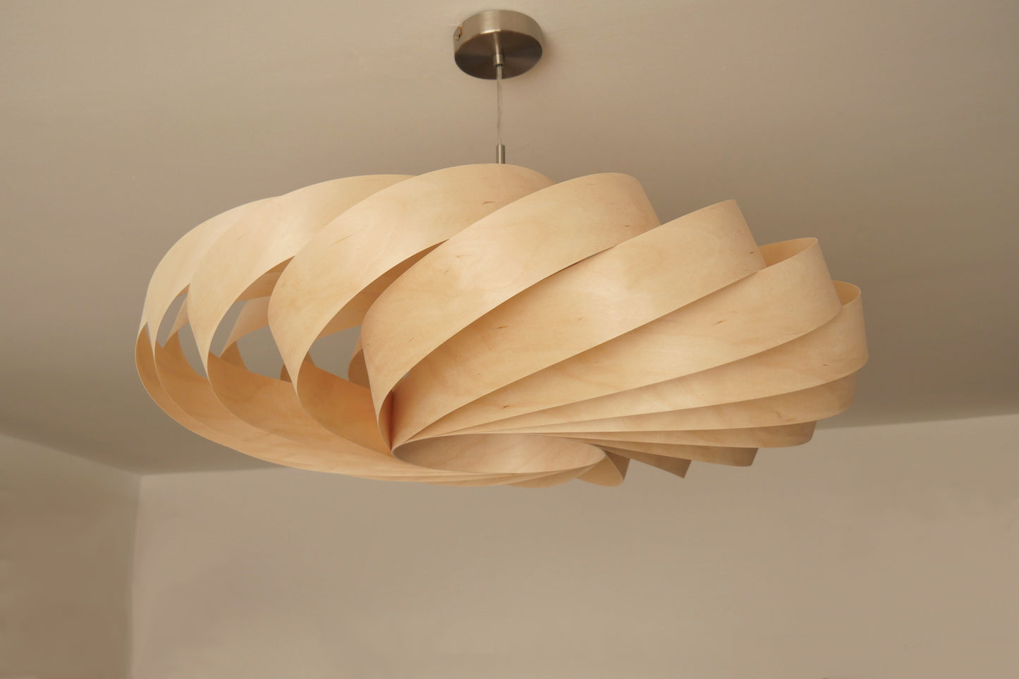 L06B, 60-70cm Handmade pendant lamp from birch veneer