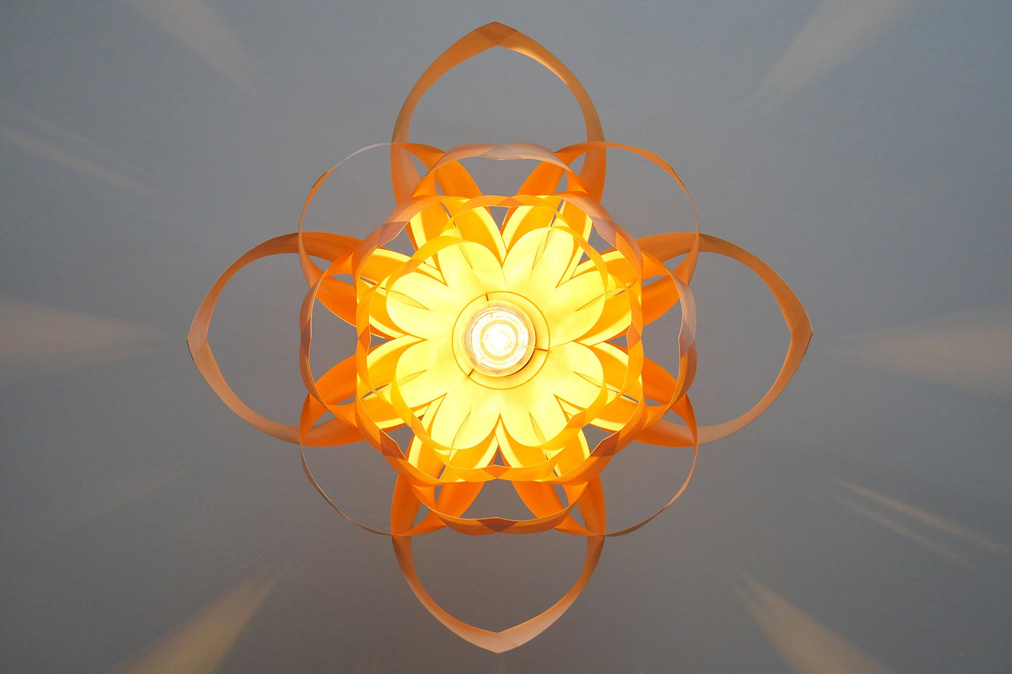 L18B, 70cm Handmade pendant lamp from birch veneer.