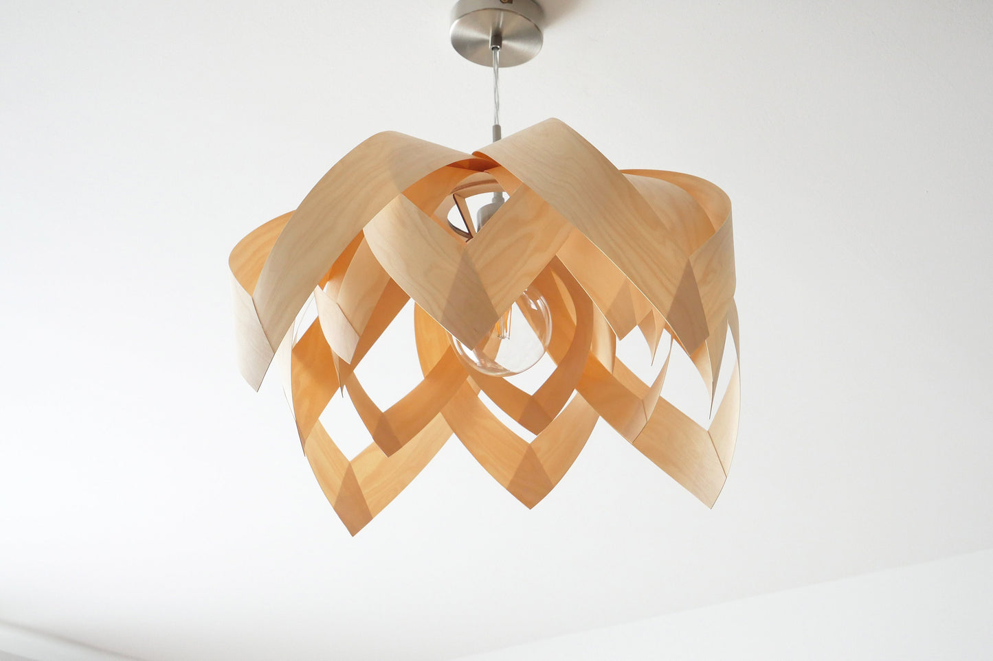 L18B, 50cm Handmade pendant lamp from birch veneer