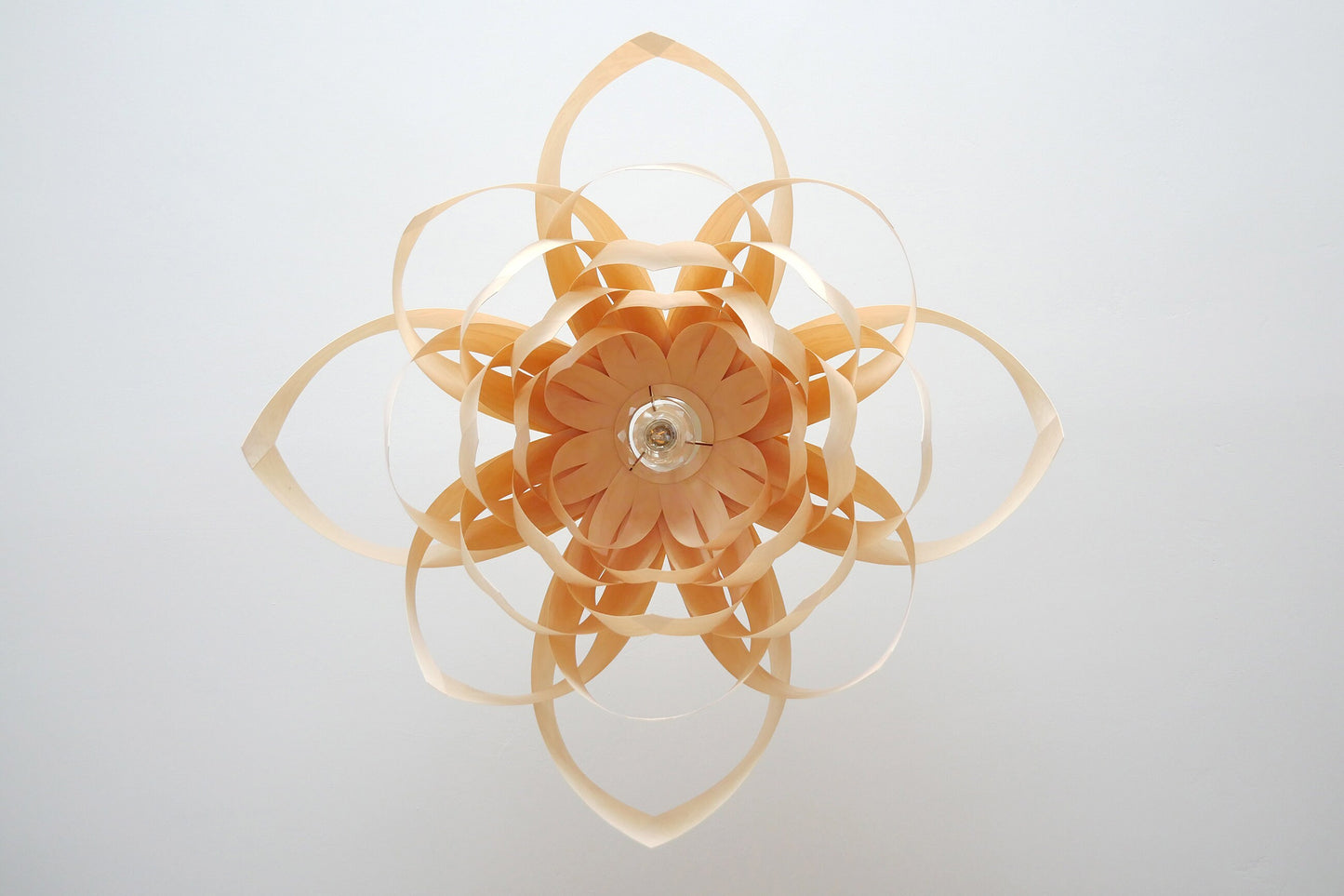 L18B, 90cm Handmade pendant lamp from birch veneer.