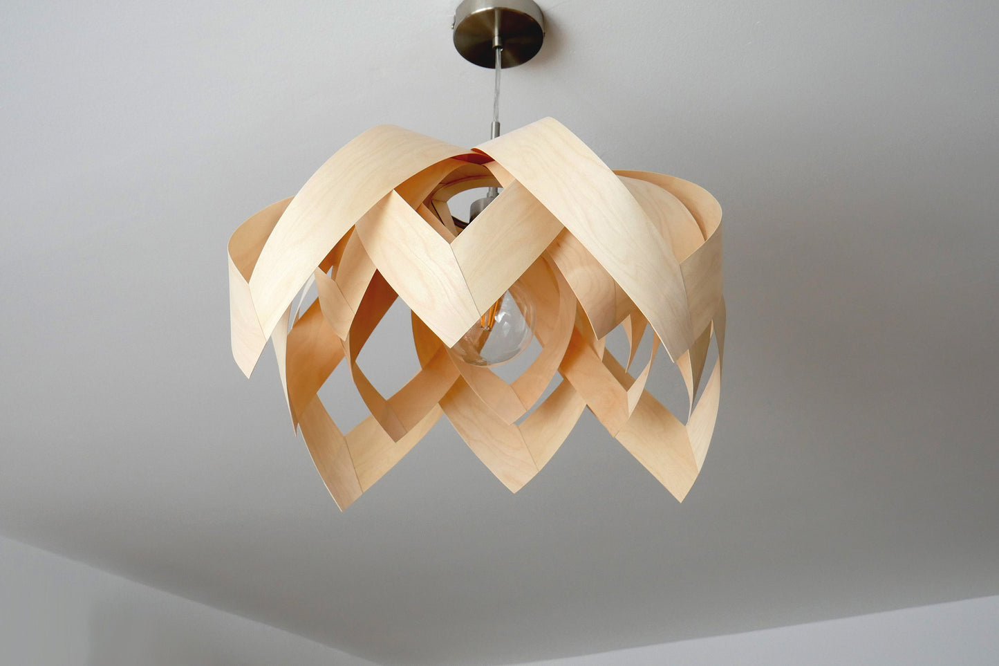 L18B, 50cm Handmade pendant lamp from birch veneer