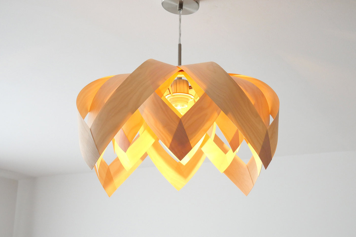 L18B, 50cm Handmade pendant lamp from birch veneer
