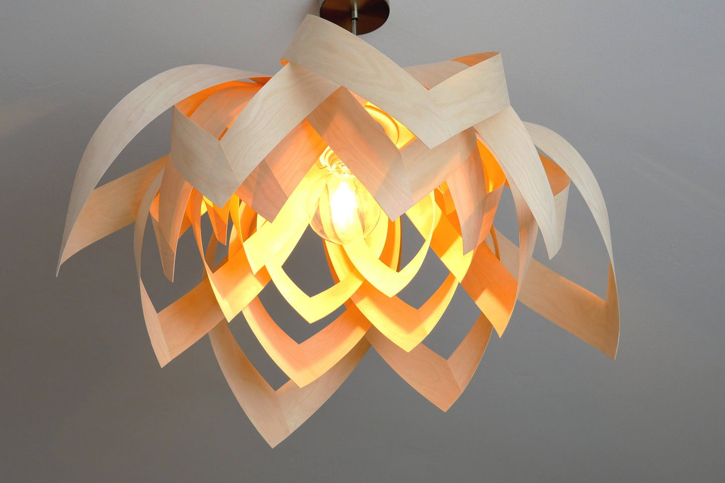 L18B, 50cm Handmade pendant lamp from birch veneer
