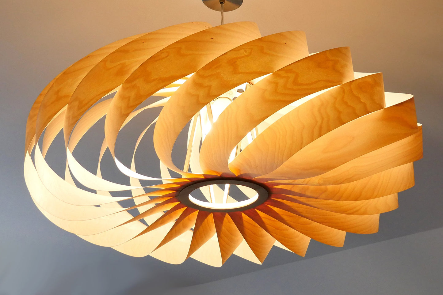 L14B, 80cm Handmade pendant lamp from birch veneer